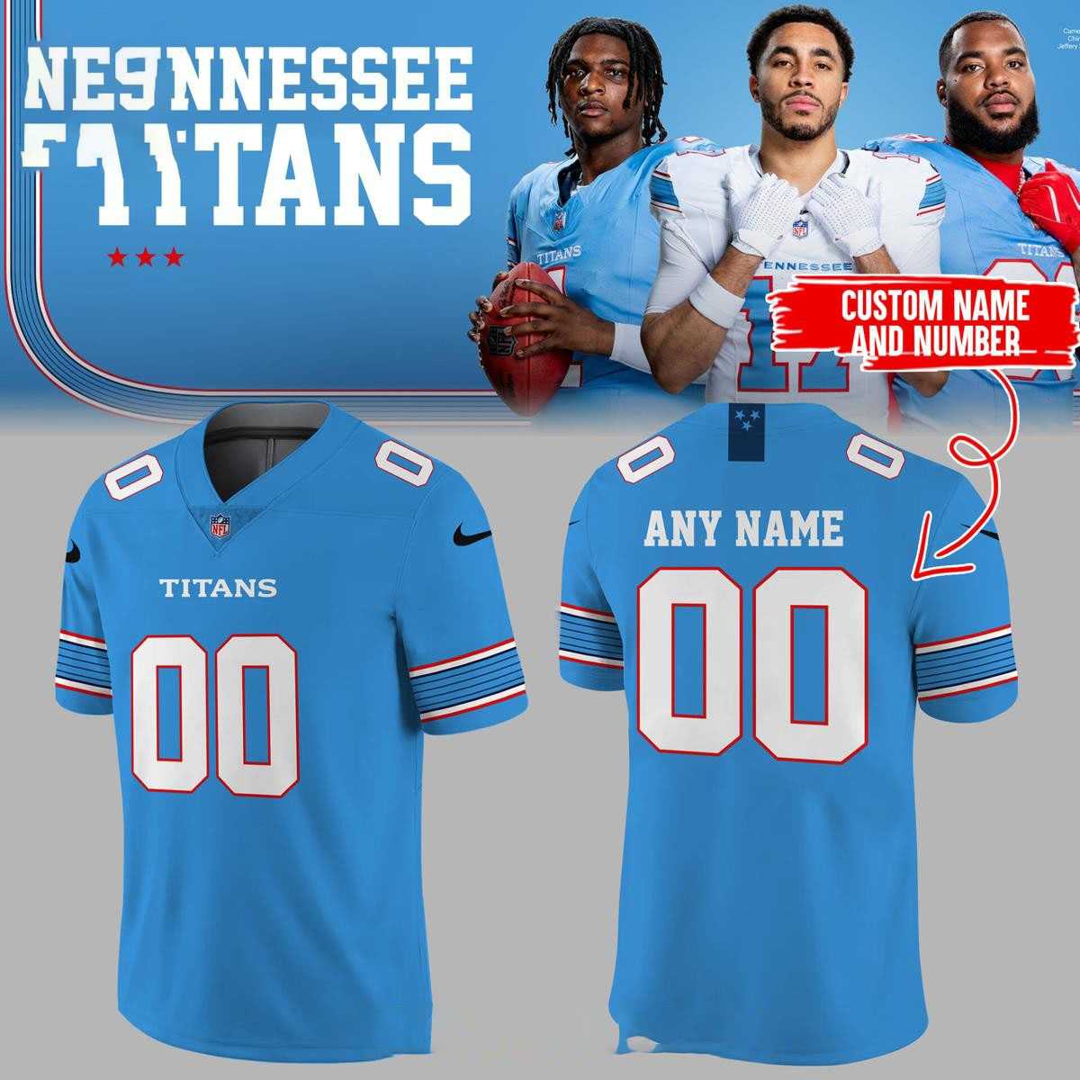 Tennessee Titans 2026 A New Chapter Begins Custom Football Jersey