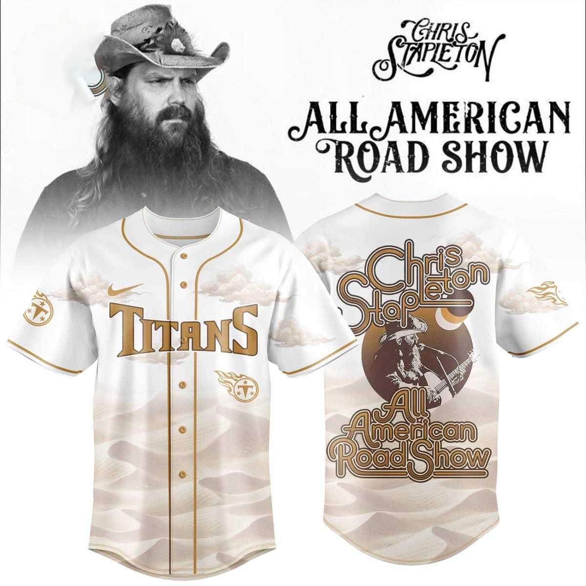 Tennessee Titans Chris Stapleton All American Road Show 2026 White Jersey