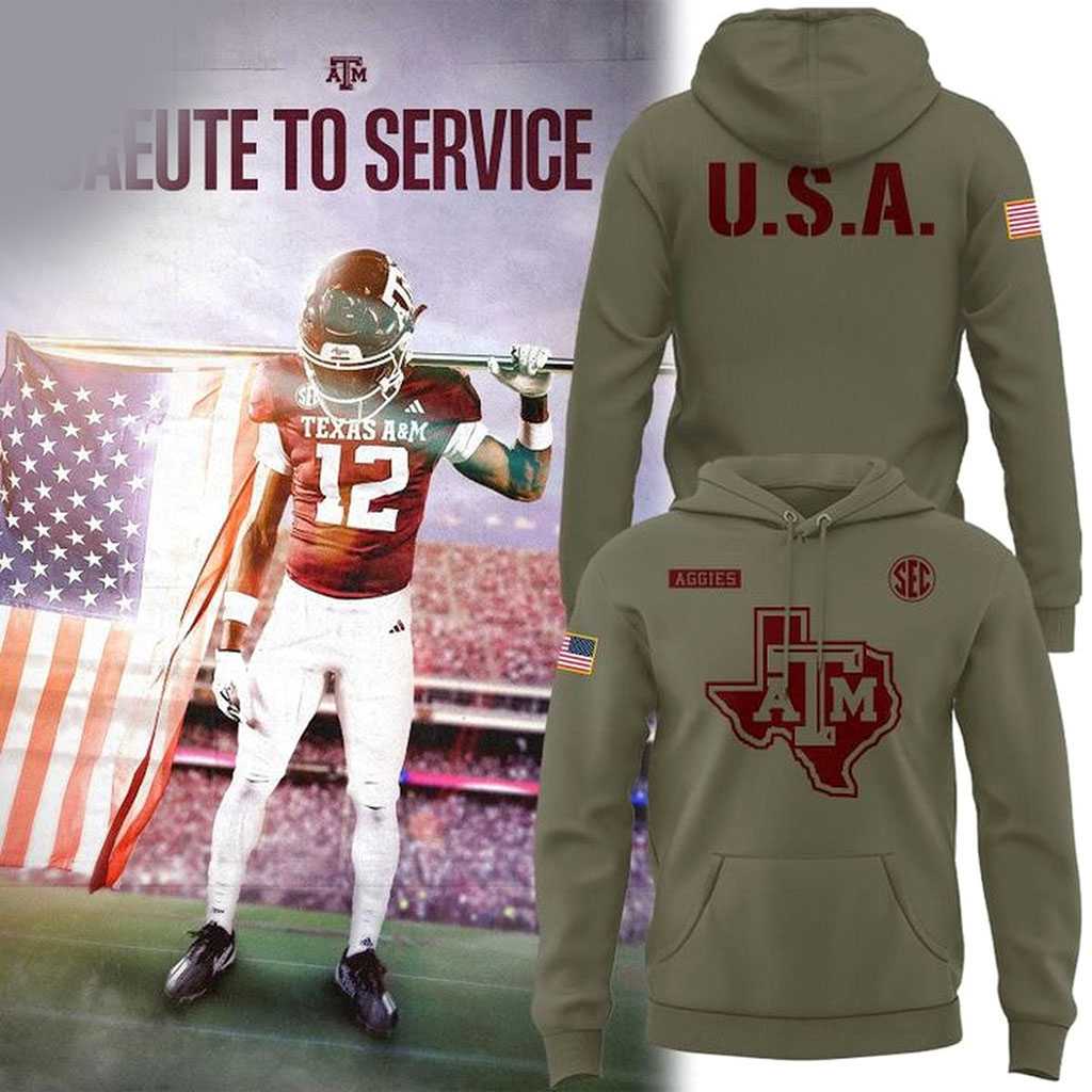 Texas AM Aggies Military Appreciation Hoodie Tee Texas AM Aggies Military Appreciation Hoodie Tee