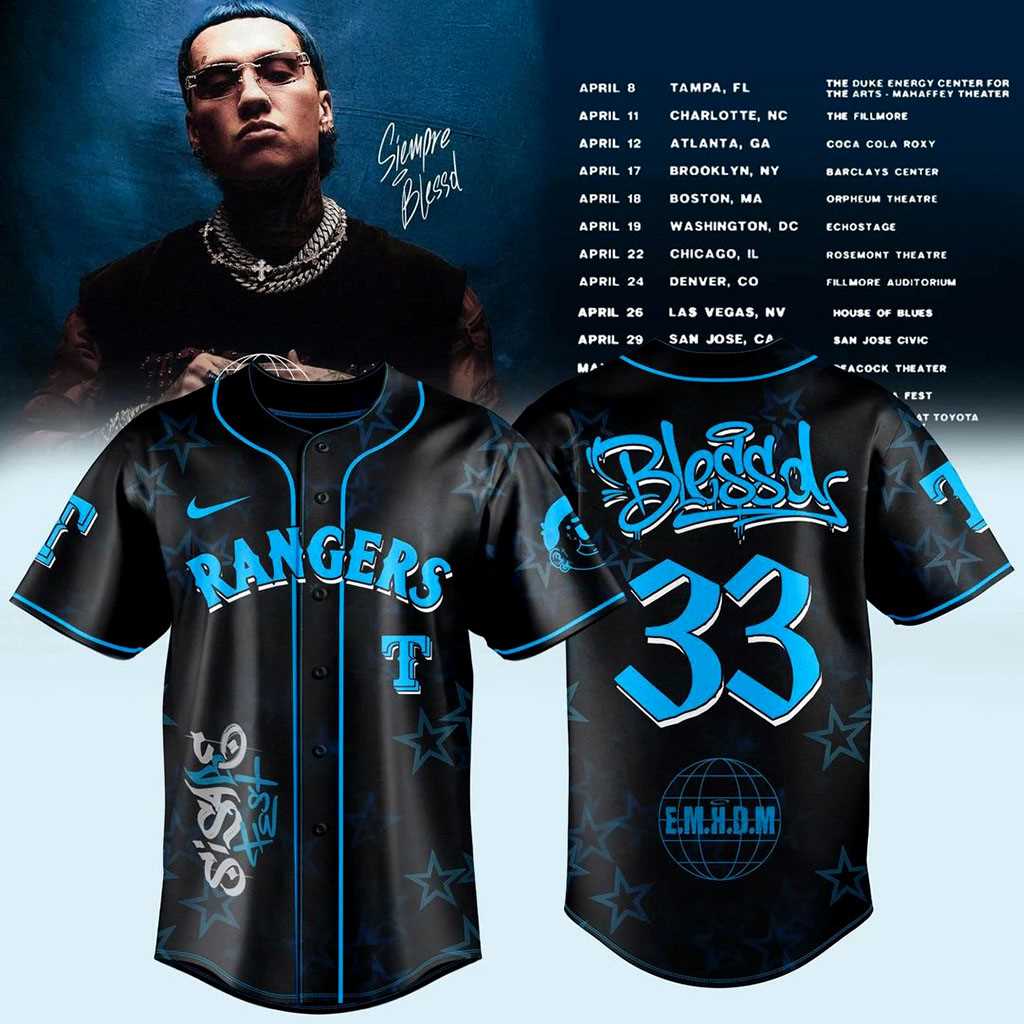 Texas Rangers Blessd EL MEJOR HOMBRE DEL MUNDO Tour 2026 Jersey Texas Rangers Blessd EL MEJOR HOMBRE DEL MUNDO Tour 2026 Jersey