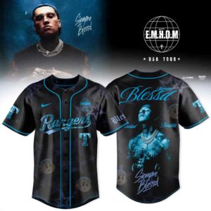 Texas Rangers Blessd Siempre Blessed USA Tour Baseball Jersey