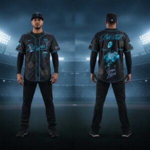 Texas Rangers Blessd Siempre Blessed USA Tour Baseball Jersey 5