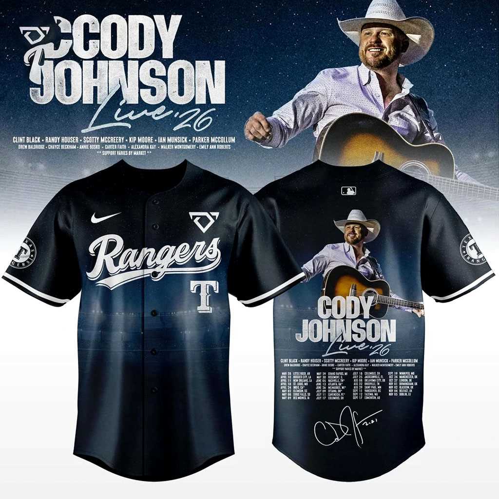 Texas Rangers Cody Johnson Tour 2026 Baseball Jersey Texas Rangers Cody Johnson Tour 2026 Baseball Jersey