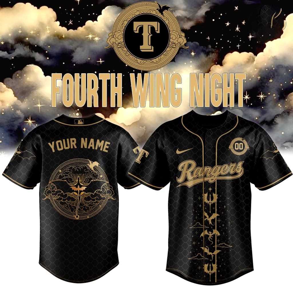 Texas Rangers Fourth Wing Night Custom Baseball Jersey Texas Rangers Fourth Wing Night Custom Baseball Jersey
