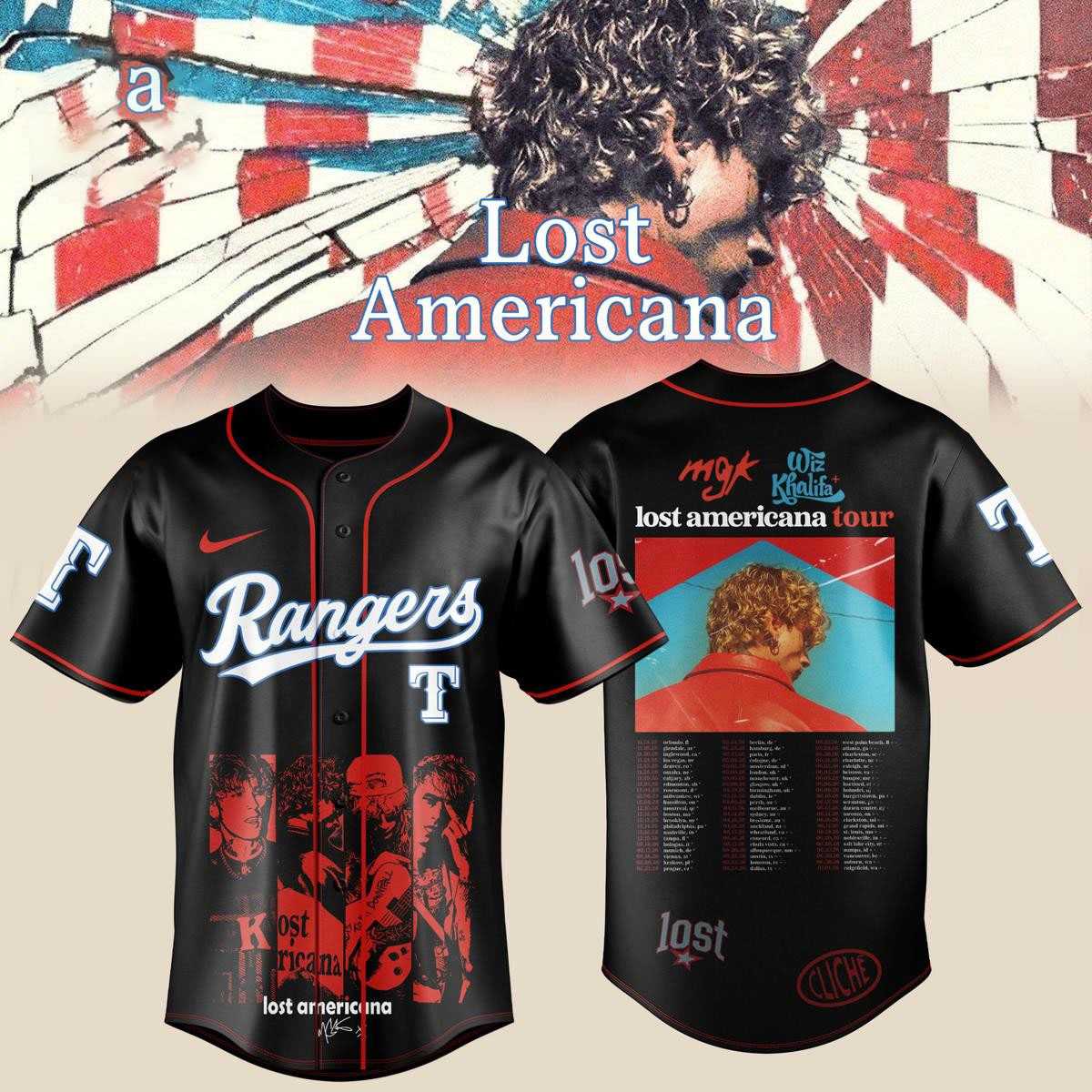Texas Rangers MCK Lost Americana Tour 2026 Baseball Jersey