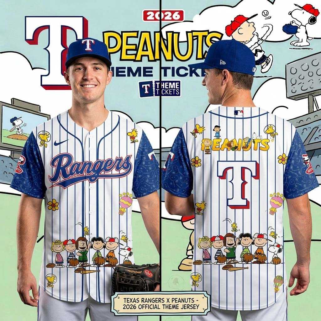 Texas Rangers Peanuts 2026 Jersey Texas Rangers Peanuts 2026 Jersey