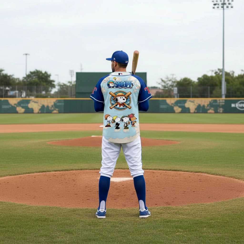 Texas Rangers Snoopy 2026 Edition Baseball Jersey Texas Rangers Snoopy 2026 Edition Baseball Jersey