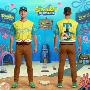Texas Rangers SpongeBob SquarePants 2026 Baseball Jersey