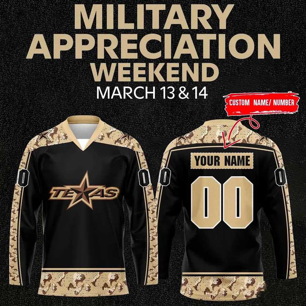 Texas Stars Military Appreciation 2026 Custom Hockey Jersey