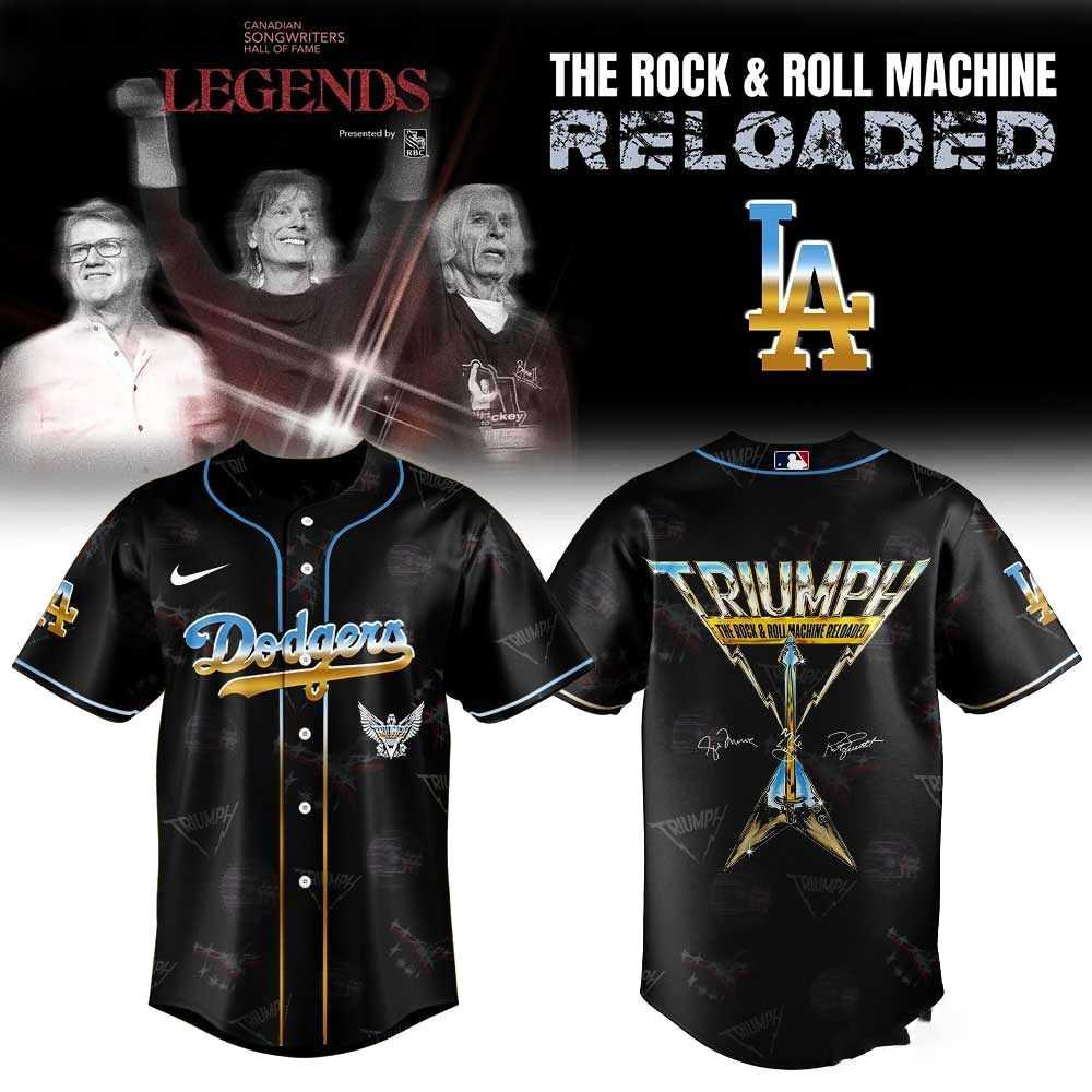 The Rock Roll Machine Reloaded Tour 2026 Los Angeles Dodgers Triumph Jersey The Rock Roll Machine Reloaded Tour 2026 Los Angeles Dodgers Triumph Jersey