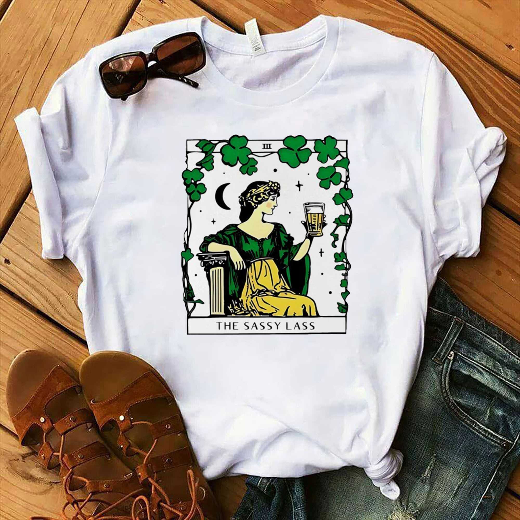 The Sassy Lass St Patricks Day Tarot card T-Shirt
