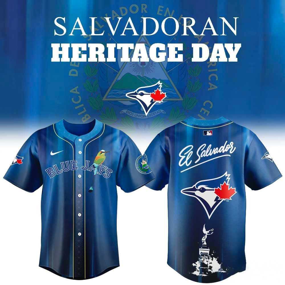 Toronto Blue Jays Salvadoran Heritage Day 2026 Baseball Jersey Toronto Blue Jays Salvadoran Heritage Day 2026 Baseball Jersey