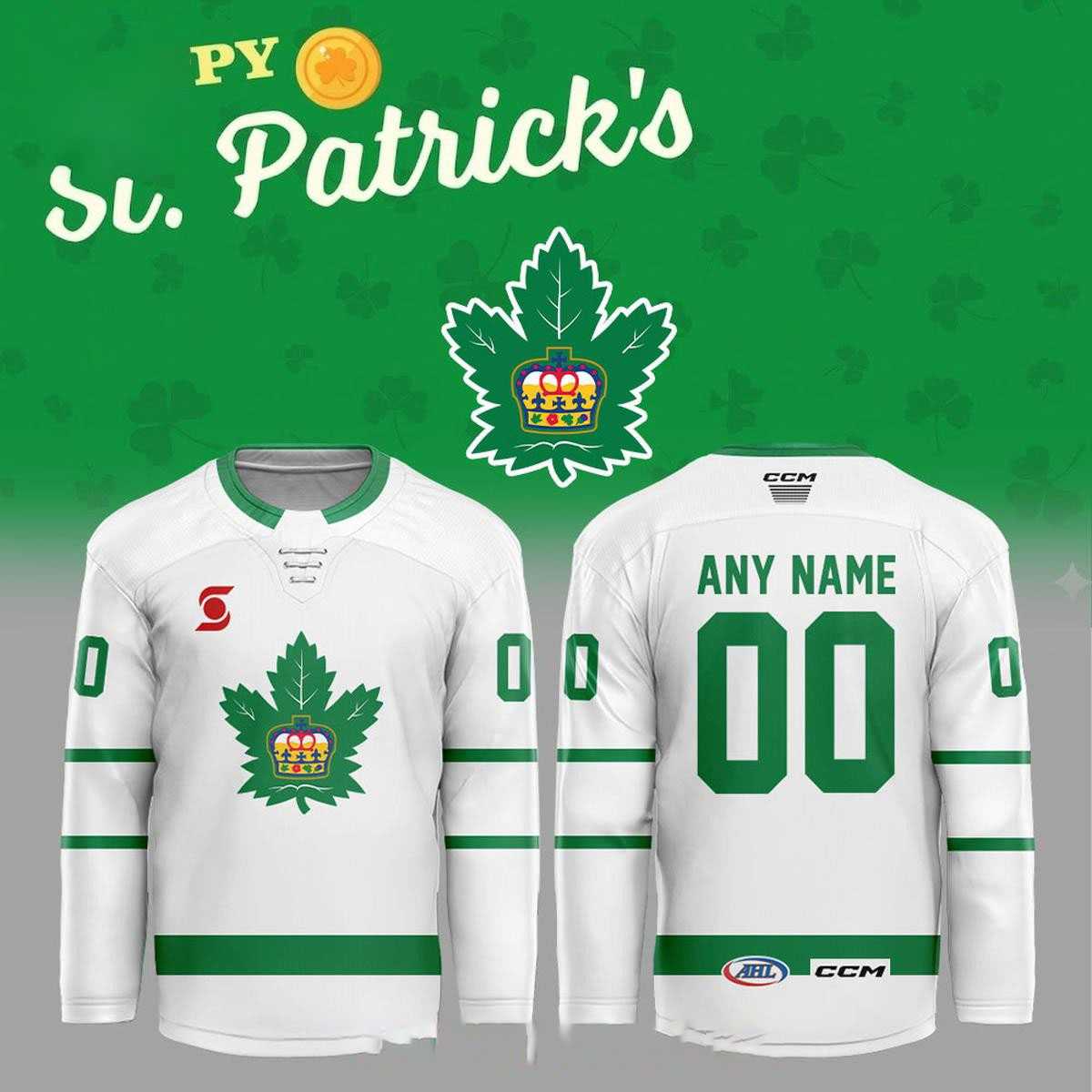 Toronto Marlies Happy St Patrick’s 2026 Day Custom Hockey Jersey