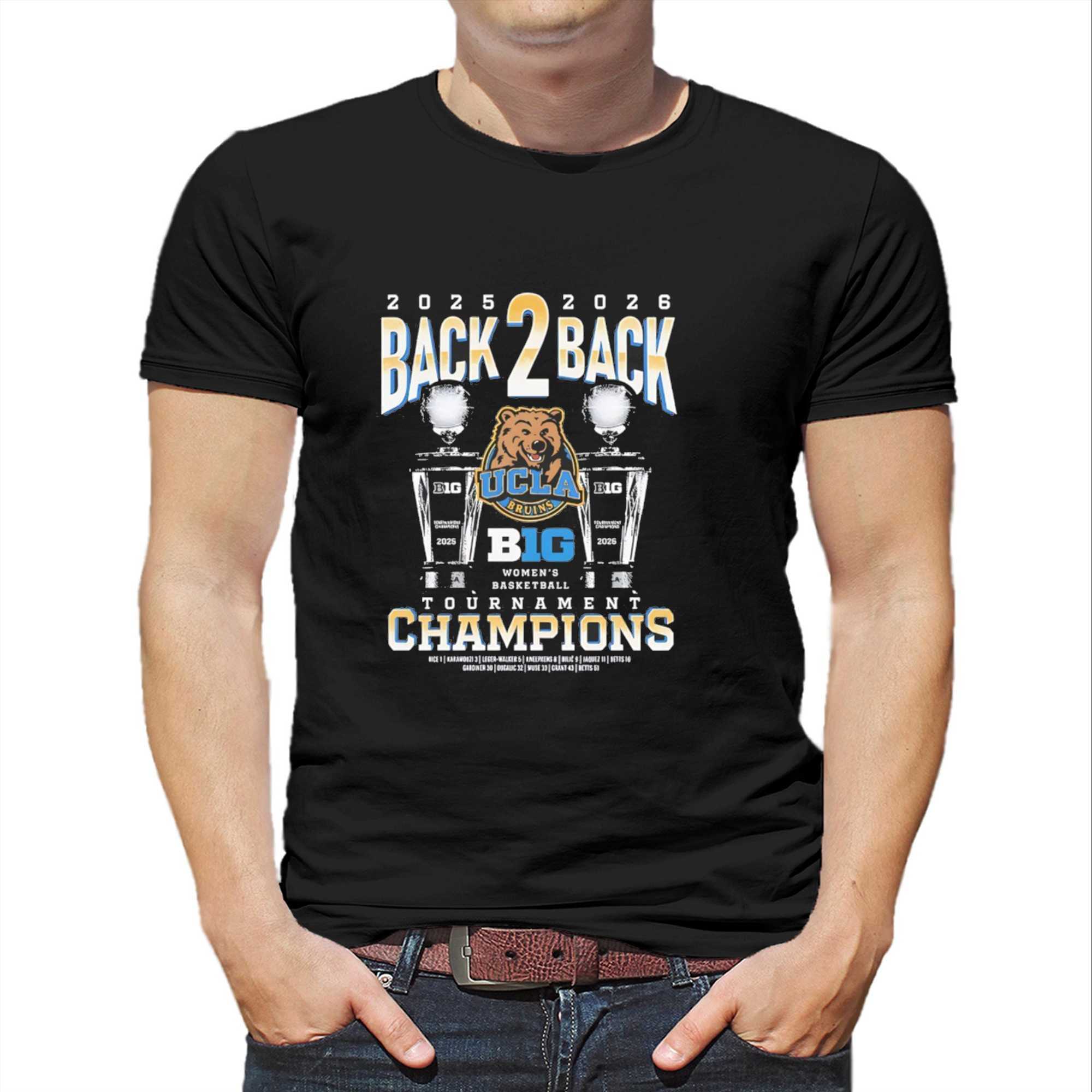Ucla Bruins Big Ten Back 2 Back Tournament Champions Tee