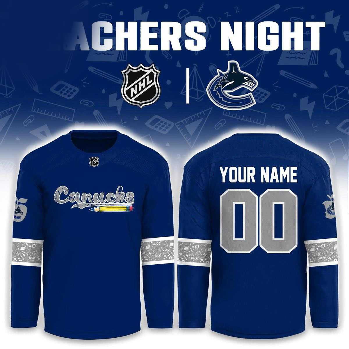 Vancouver Canucks Teacher Appreciation 2026 Night Hockey Jersey