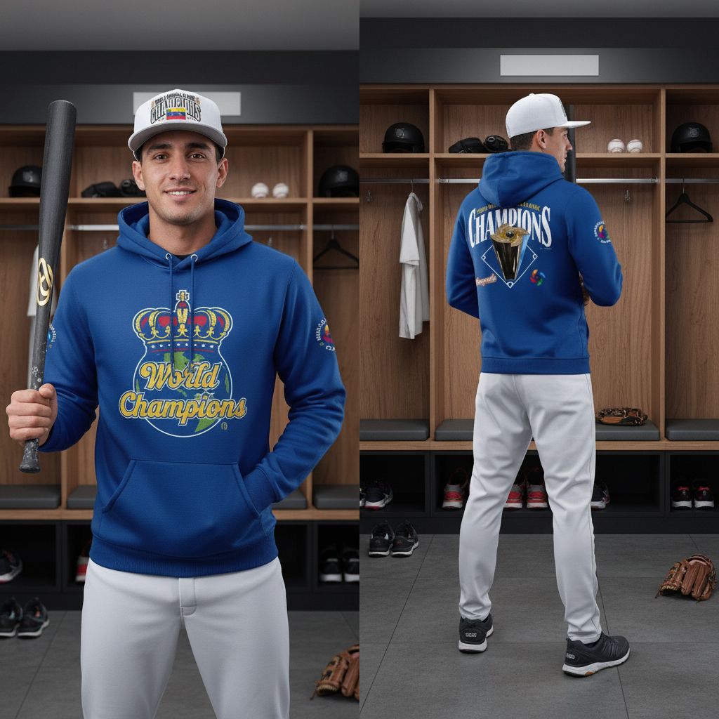 Venezuela Baseball 2026 World Baseball Classic Champions The Crown Hoodie Tee