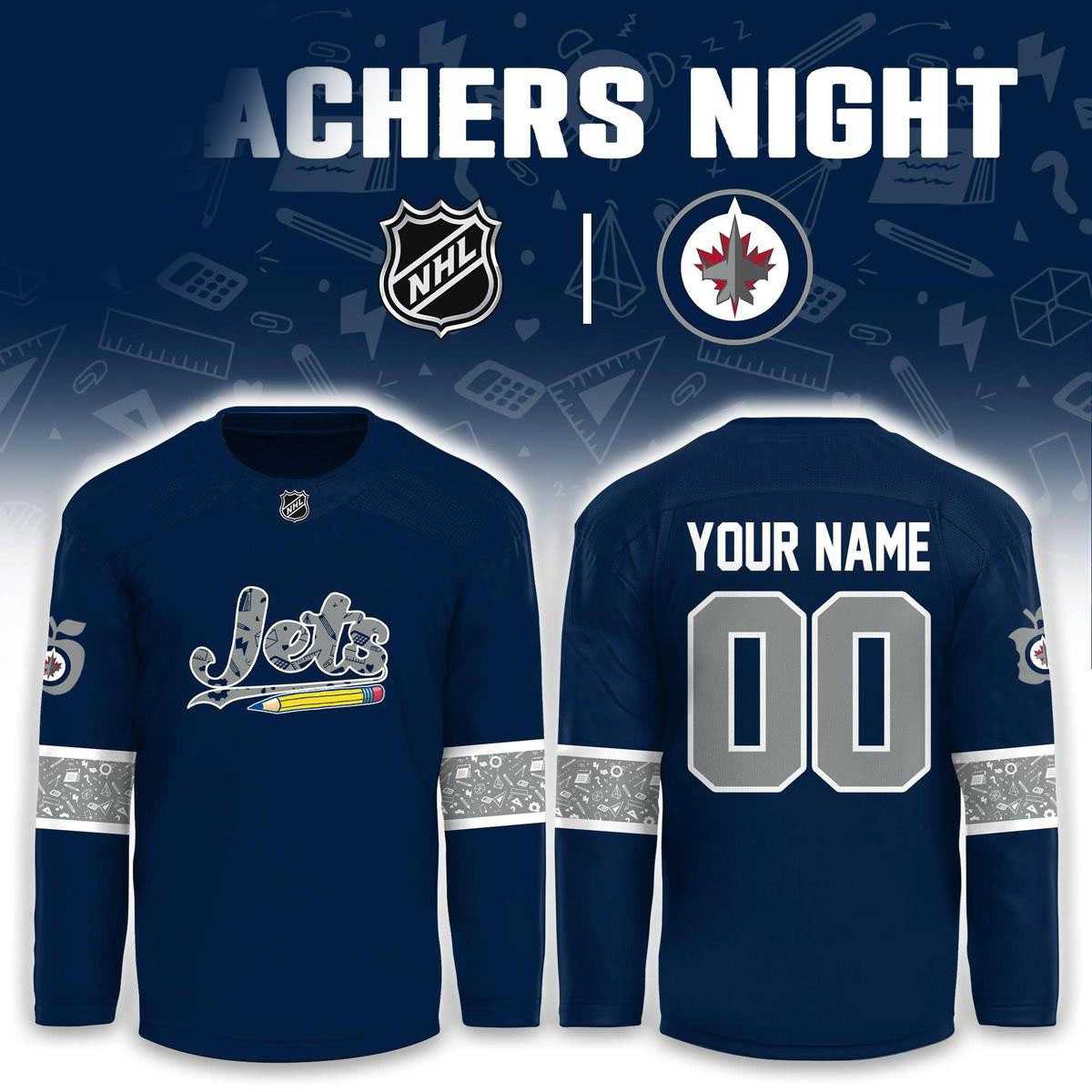Winnipeg Jets Teacher Appreciation 2026 Night Hockey Jersey