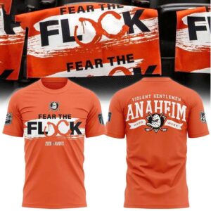 Anaheim Ducks Fear The Flock 2026 Playoffs Anaheim Hard Work Tee Hoodie