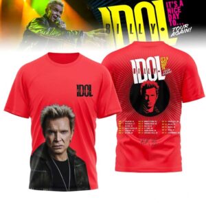 Billy Idol Its A Nice Day To Tour Again 2026 Tee Red T-Shirt
