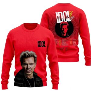 Billy Idol Its A Nice Day To Tour Again 2026 Tee Red T-Shirt