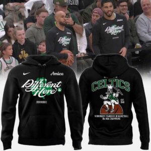 Boston Celtics 2026 Playoffs Different Here NBA All Black Tee Hoodie