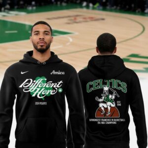 Boston Celtics 2026 Playoffs Different Here NBA All Black Tee Hoodie