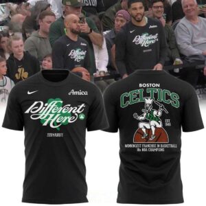 Boston Celtics 2026 Playoffs Different Here NBA All Black Tee Hoodie