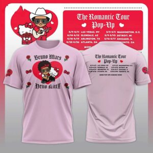 Bruno Mars Hello Kitty The Romantic Tour Shirt