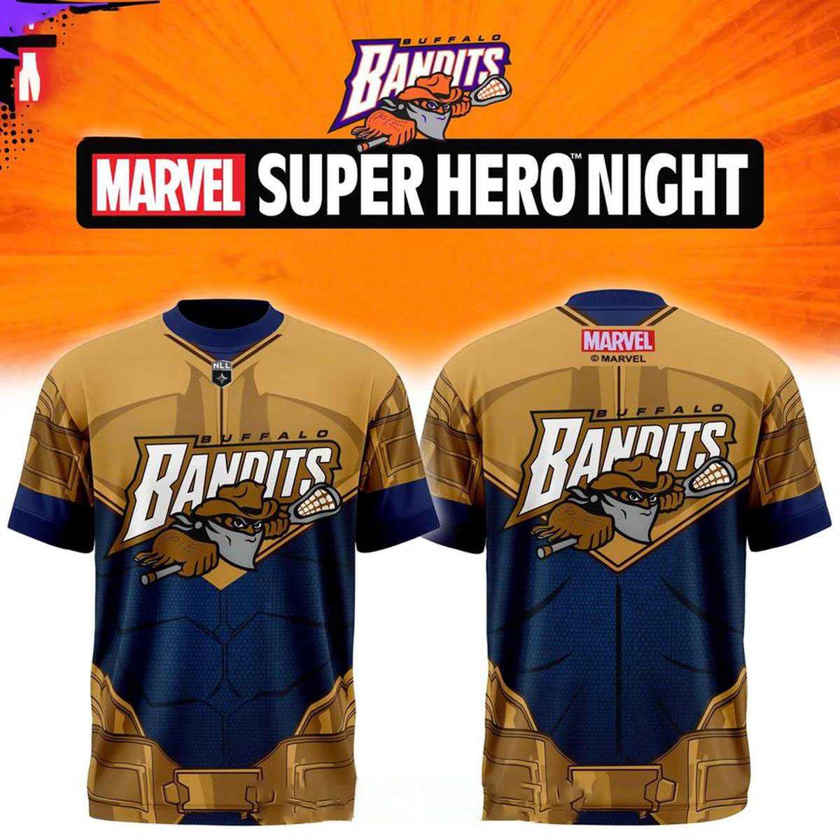 Buffalo Bandits 2026 Superhero Night Celebration Shirt Hoodie Buffalo Bandits 2026 Superhero Night Celebration Shirt Hoodie