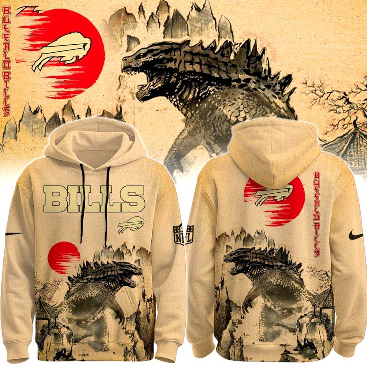 Buffalo Bills Gojira Hoodie Buffalo Bills Gojira Hoodie