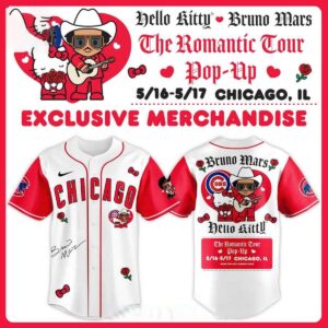 Chicago Cubs Hello Kitty Bruno Mars Romantic Tour 2026 Pop-Up Jersey