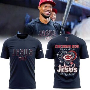 Cincinnati Reds In My Veins Jesus In My Heart 2026 Tee Hoodie