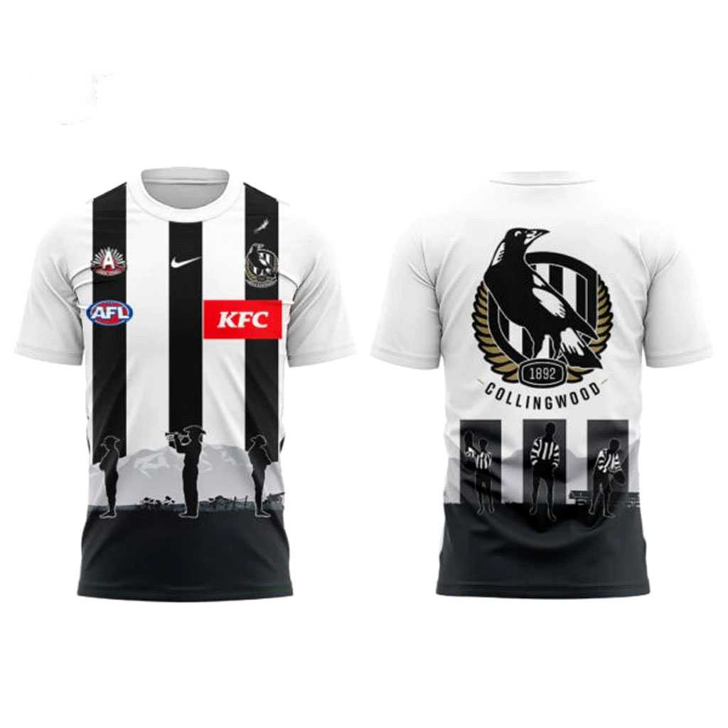 Collingwood FC Introducing our 2026 Anzac Day Guernsey Hoodie Collingwood FC Introducing our 2026 Anzac Day Guernsey Hoodie