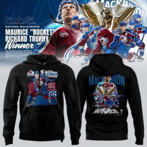 Colorado Avalanche NHL Nathan MacKinnon 2026 Trophy Winner Tee Hoodie