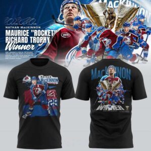 Colorado Avalanche NHL Nathan MacKinnon 2026 Trophy Winner Tee Hoodie