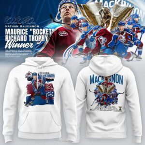 Colorado Avalanche NHL Nathan MacKinnon 2026 Trophy Winner Tee Hoodie