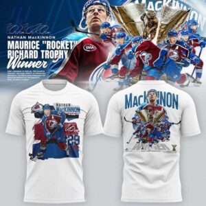 Colorado Avalanche NHL Nathan MacKinnon 2026 Trophy Winner Tee Hoodie