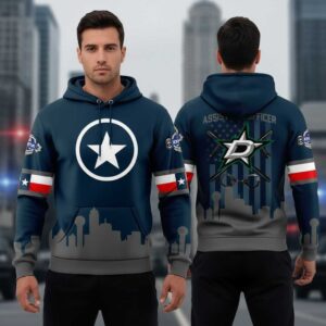 Dallas Stars Robo Assist The Officer Fan Tee Hoodie