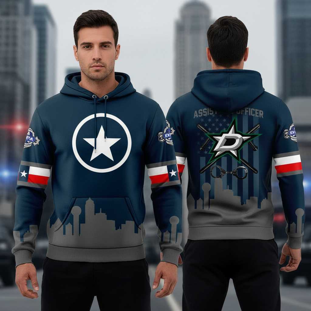 Dallas Stars Robo Assist The Officer Fan Tee Hoodie Dallas Stars Robo Assist The Officer Fan Tee Hoodie