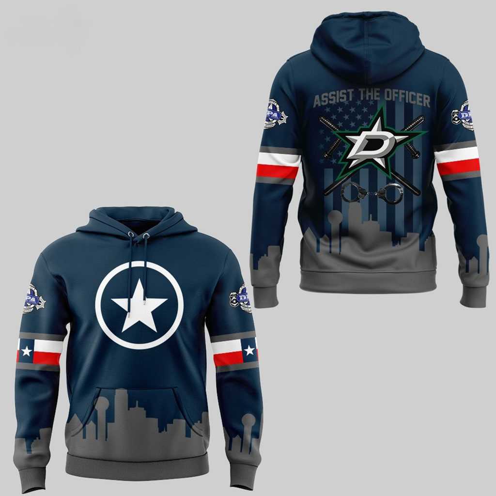 Dallas Stars Robo Assist The Officer Fan Tee Hoodie Dallas Stars Robo Assist The Officer Fan Tee Hoodie