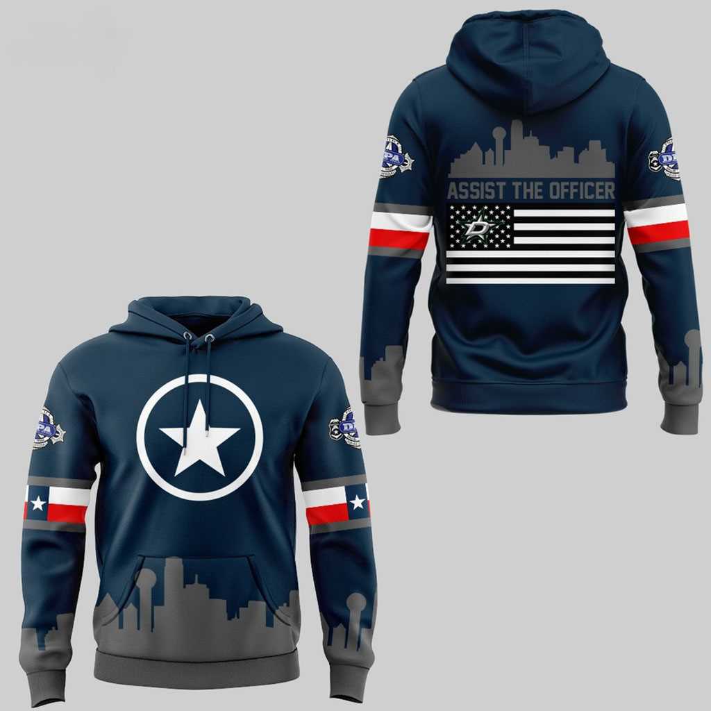 Dallas Stars Robo Assist The Officer Fan Tee Hoodie Dallas Stars Robo Assist The Officer Fan Tee Hoodie