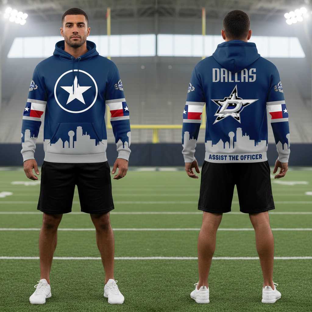 Dallas Stars Robo Assist The Officer Tee Hoodie Dallas Stars Robo Assist The Officer Tee Hoodie
