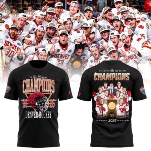 Denver Pioneers 2026 NCAA Men's Ice Hockey Champions Locker Room Shirt