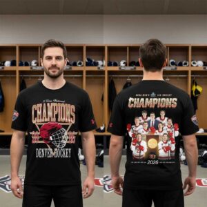 Denver Pioneers 2026 NCAA Men's Ice Hockey Champions Locker Room Shirt