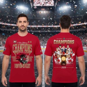 Denver Pioneers 2026 NCAA Men's Ice Hockey Champions Locker Room Shirt