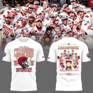 Denver Pioneers 2026 NCAA Men's Ice Hockey Champions Locker Room Shirt