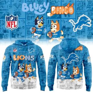 Detroit Lions Bluey and Bingo Hoodie