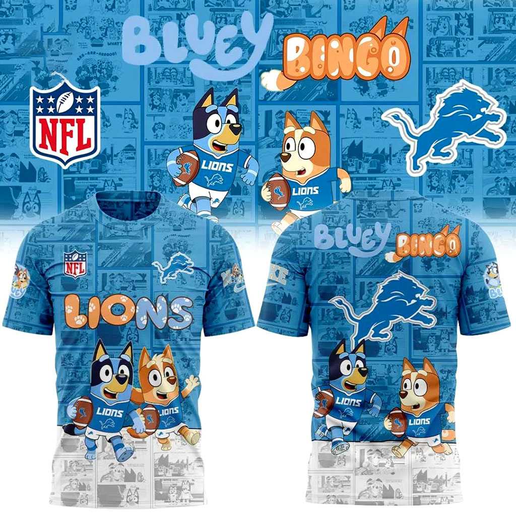 Detroit Lions Bluey and Bingo Hoodie Detroit Lions Bluey and Bingo Hoodie
