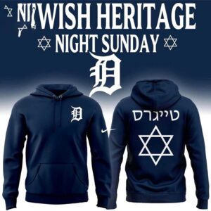 Detroit Tigers Jewish Heritage Night 2026 Tee Hoodie Navy