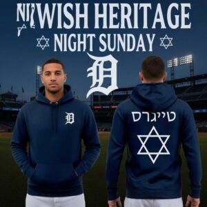Detroit Tigers Jewish Heritage Night 2026 Tee Hoodie Navy